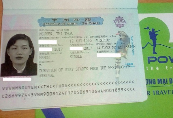 Chúc mừng visa du lịch Đài Loan